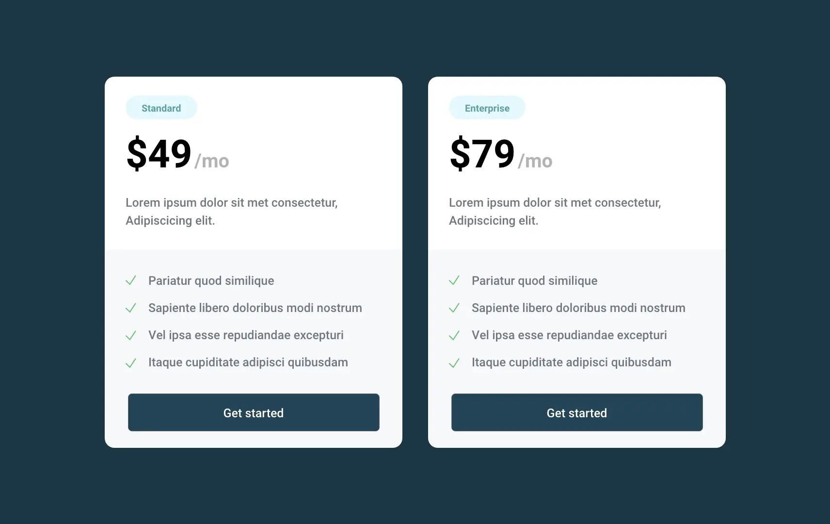 Pricing Cards Challenge