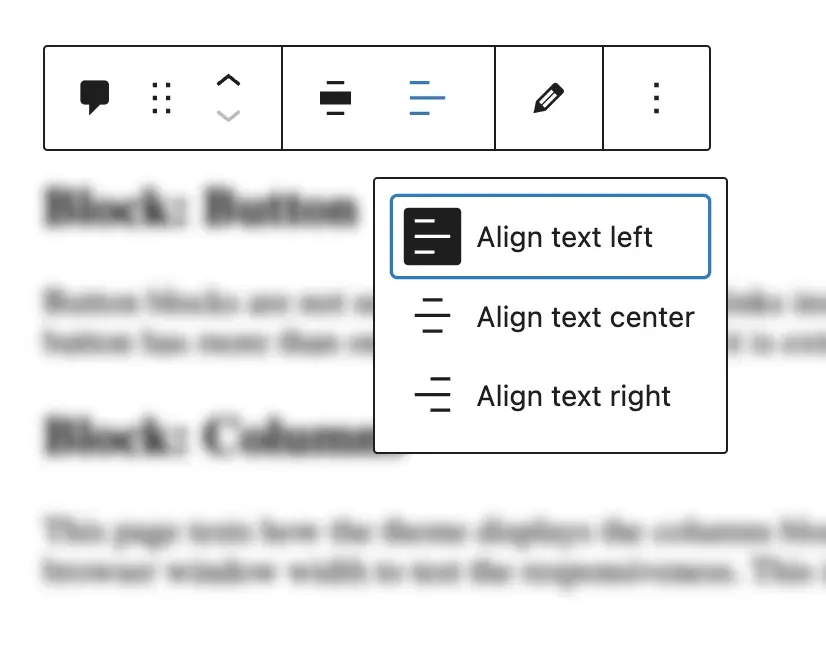 "Text alignment Settings"